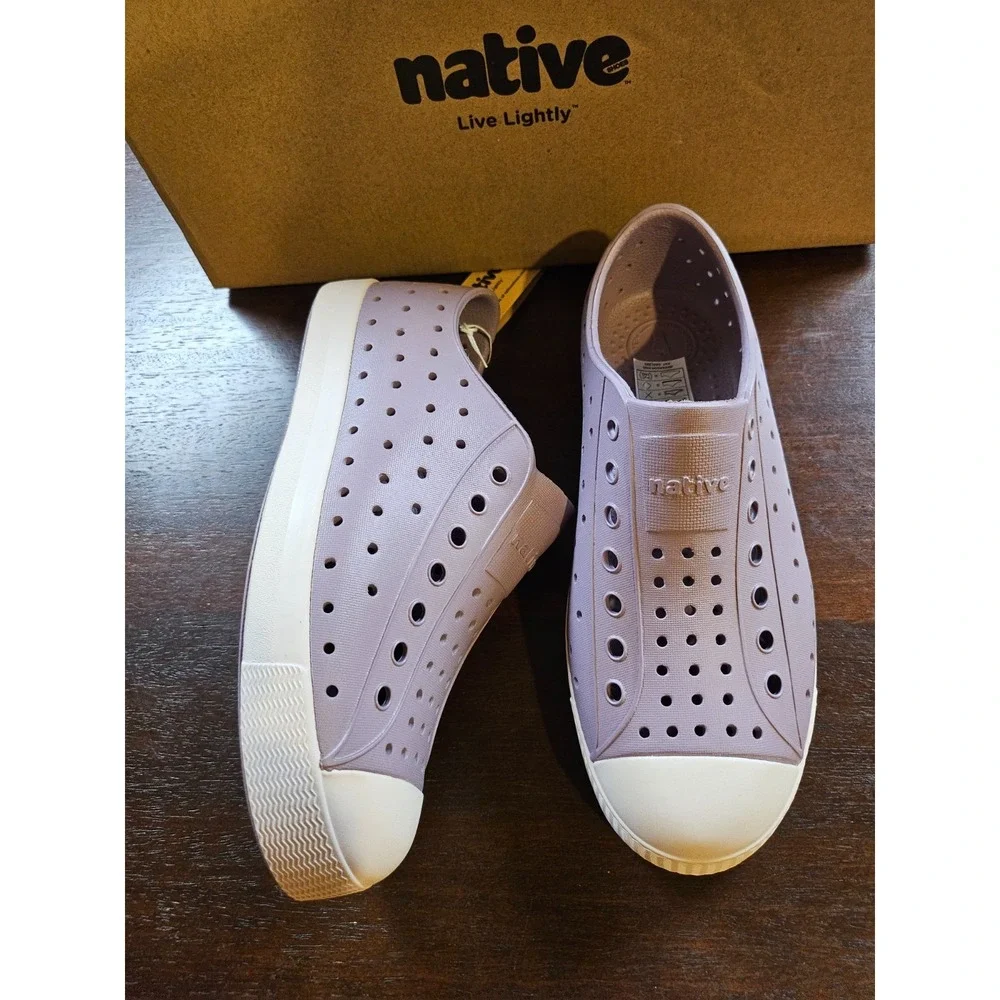 Native Jefferson Wildflower Purple/Lint Pink Slip-On Water Shoes Size J2